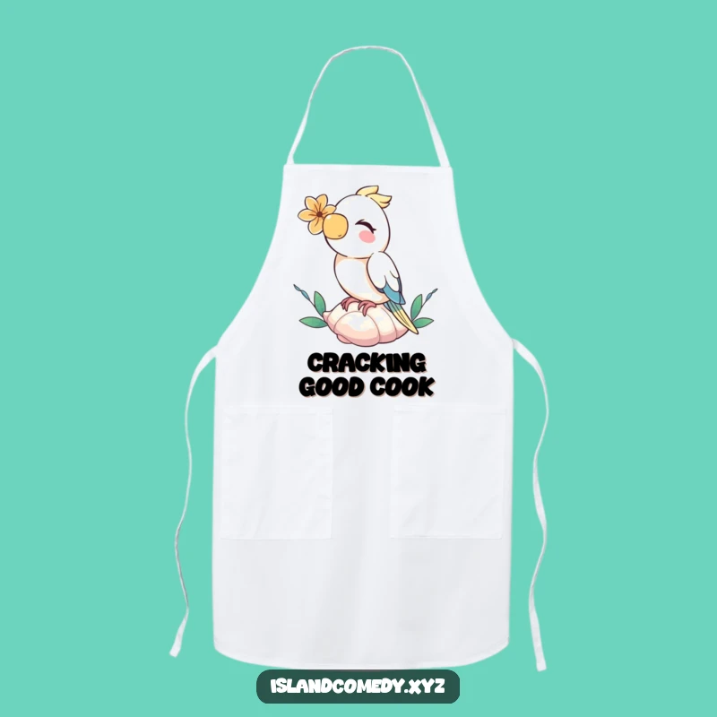 Funny Parrot Seashell Apron: Hilarious Chef's Mate & Tropical Gift