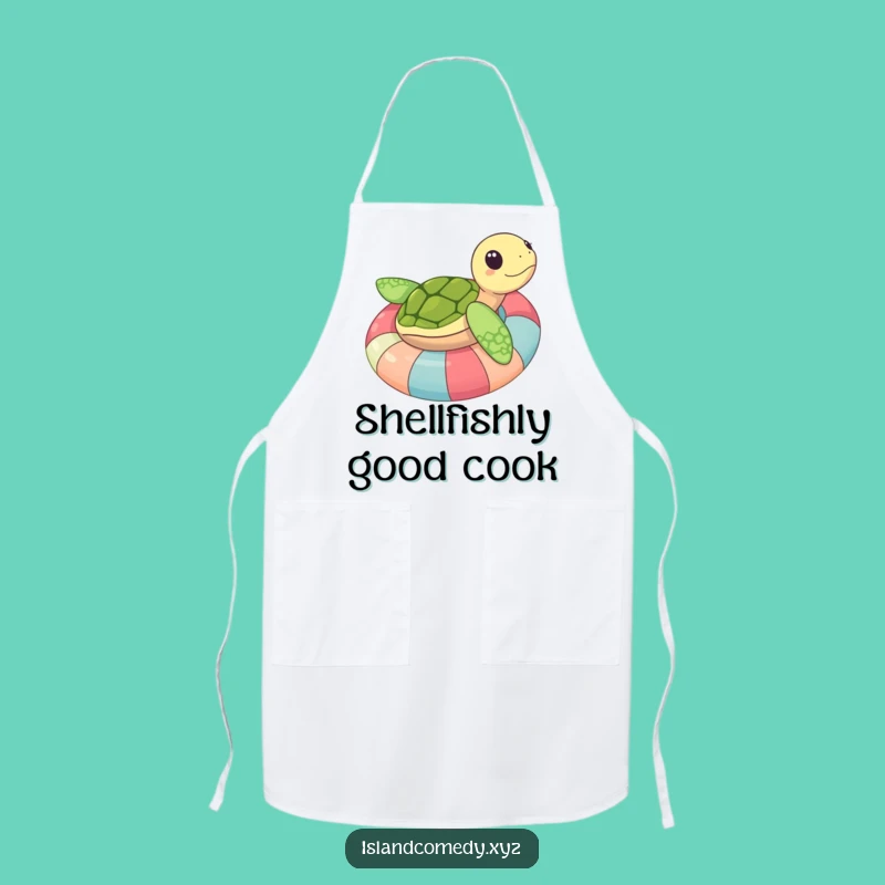 Funny Sea Turtle Inner Tube Apron: Hilarious Chef Mate & Kitchen Gift