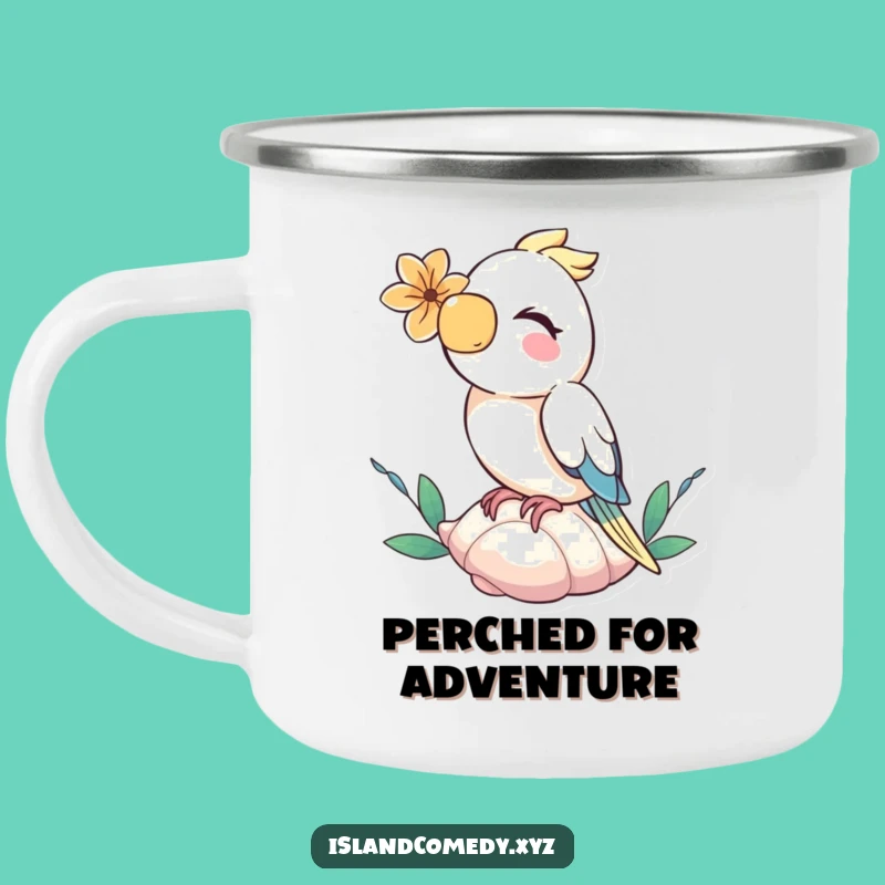 Funny Parrot Seashell Camping Mug: Hilarious Tropical Adventure Sip