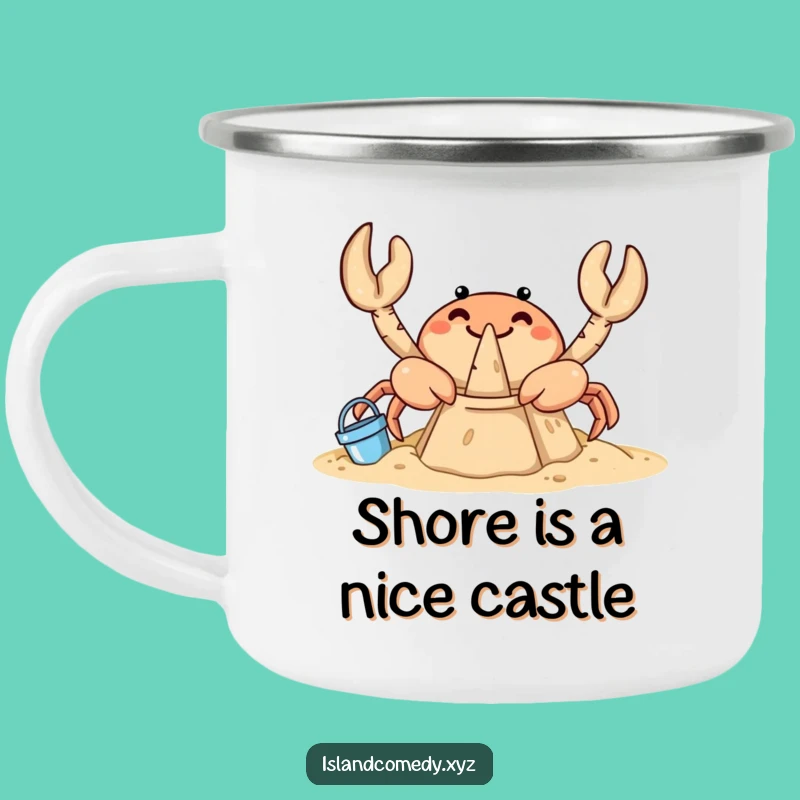 Funny Crab Sandcastle Camping Mug: Adventure Fuel with Hilarious Coastal Vibes