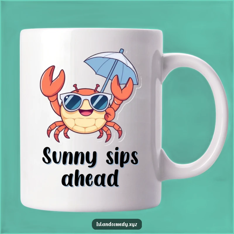 Funny Crab Beach Lover Mug - Sunny Vibes, Perfect Vacation Gift