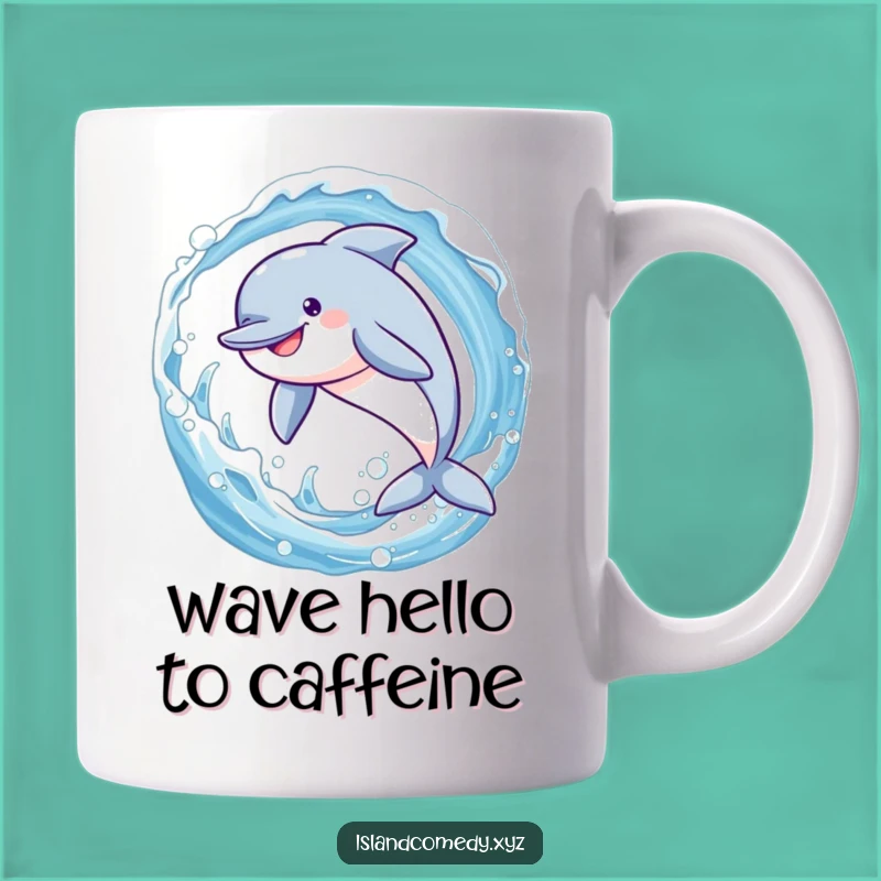 Funny Dolphin Wave Mug: Joyful Ocean Splash & Hilarious Gift Idea