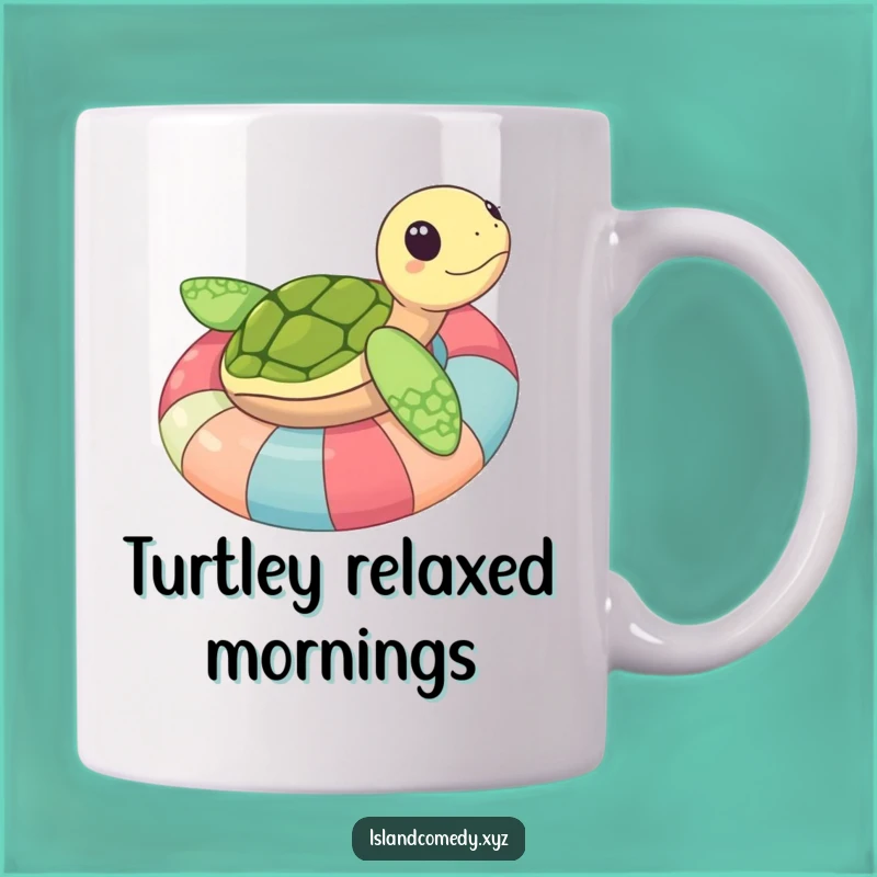 Funny Sea Turtle Inner Tube Mug: Adorable Beach Vibes & Hilarious Gift