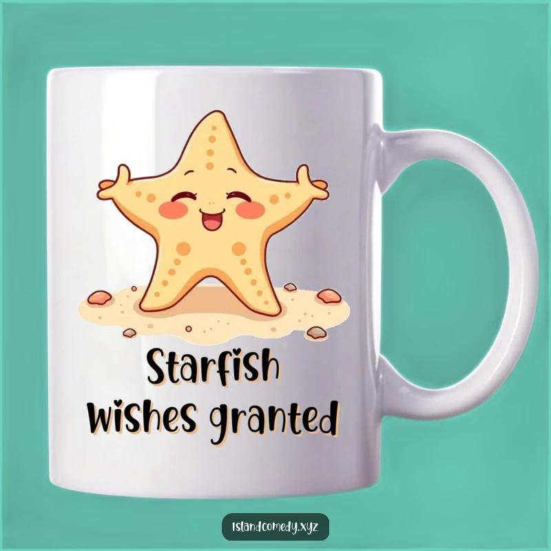 Funny Winking Starfish Mug: Sandy Shore Humor & Hilarious Gift