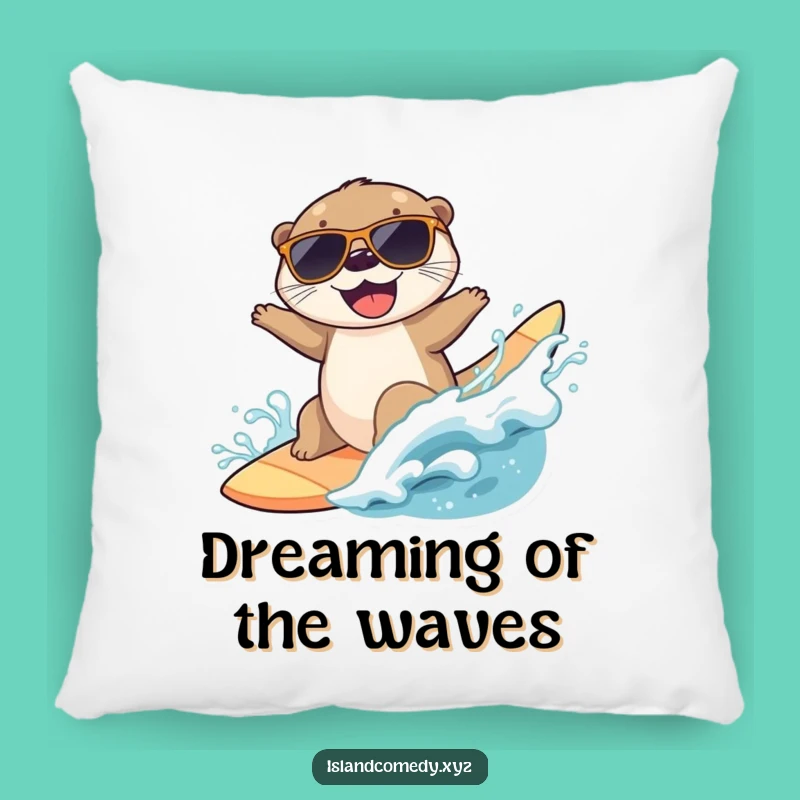 Funny Otter Surfing Pillow: Add Coastal Cool to Your Comfort