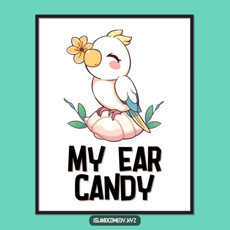 Funny Parrot Seashell Digital Art: Hilarious Tropical Decor & Gift