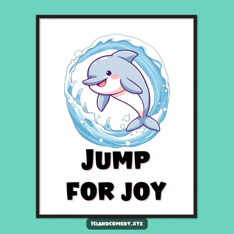 Funny Dolphin Wave Poster: Dynamic Ocean Art & Hilarious Decor