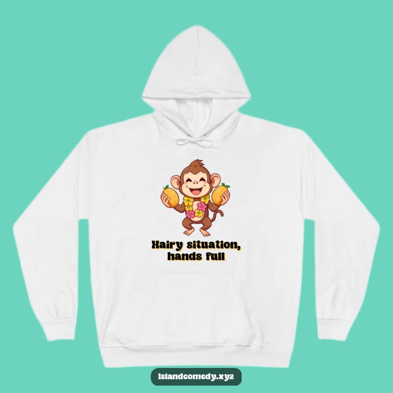 Funny Monkey Juggling Hoodie: Cozy Tropical Vibes for Chilly Days