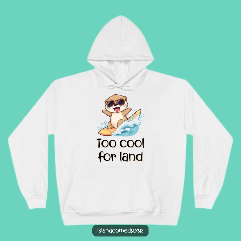Funny Otter Surfing Hoodie: Stay Warm and Trendy with Beachy Coolness