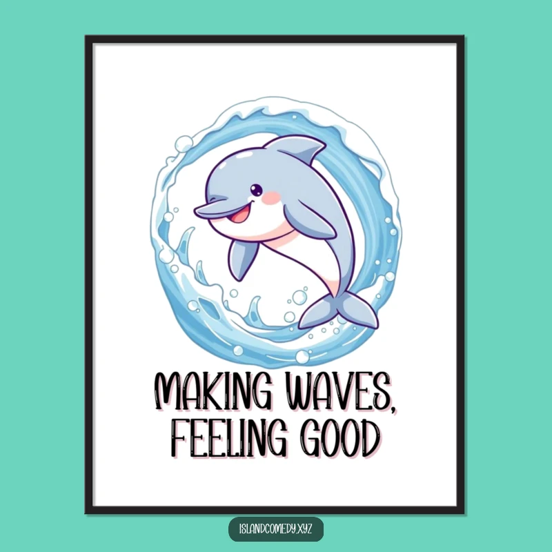 Free Printable Wall Art: Energetic Dolphin Wave - Dynamic Coastal Decor