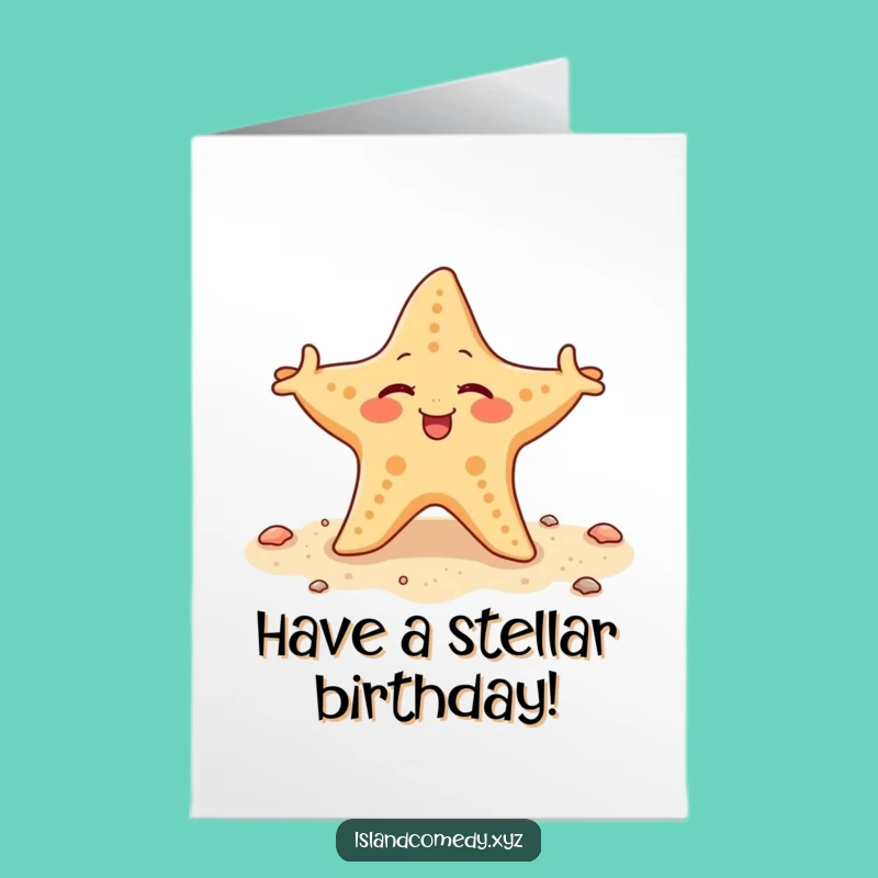 Free Printable Birthday Card: Winking Starfish Fun - Beachy Birthday Greetings