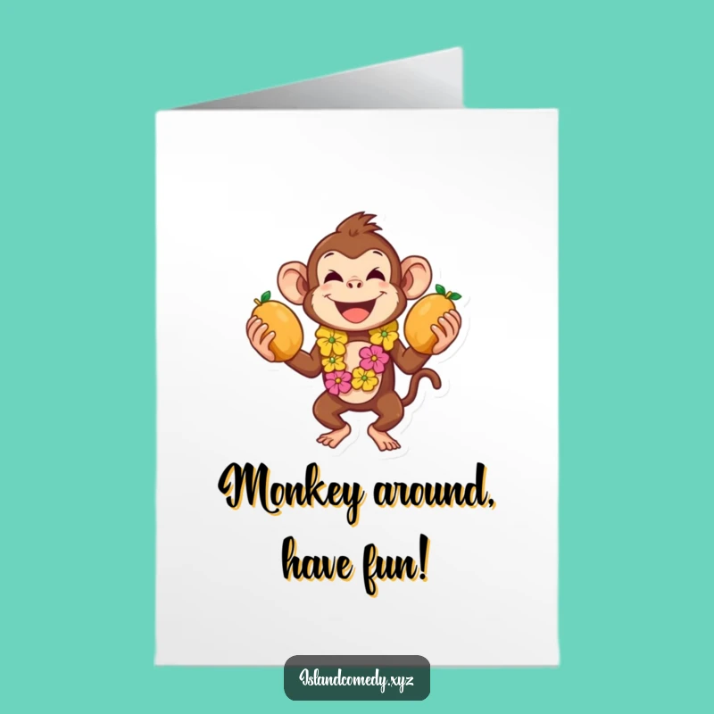 Free Printable Birthday Card: Juggling Monkey - Funny Downloadable & DIY Gift