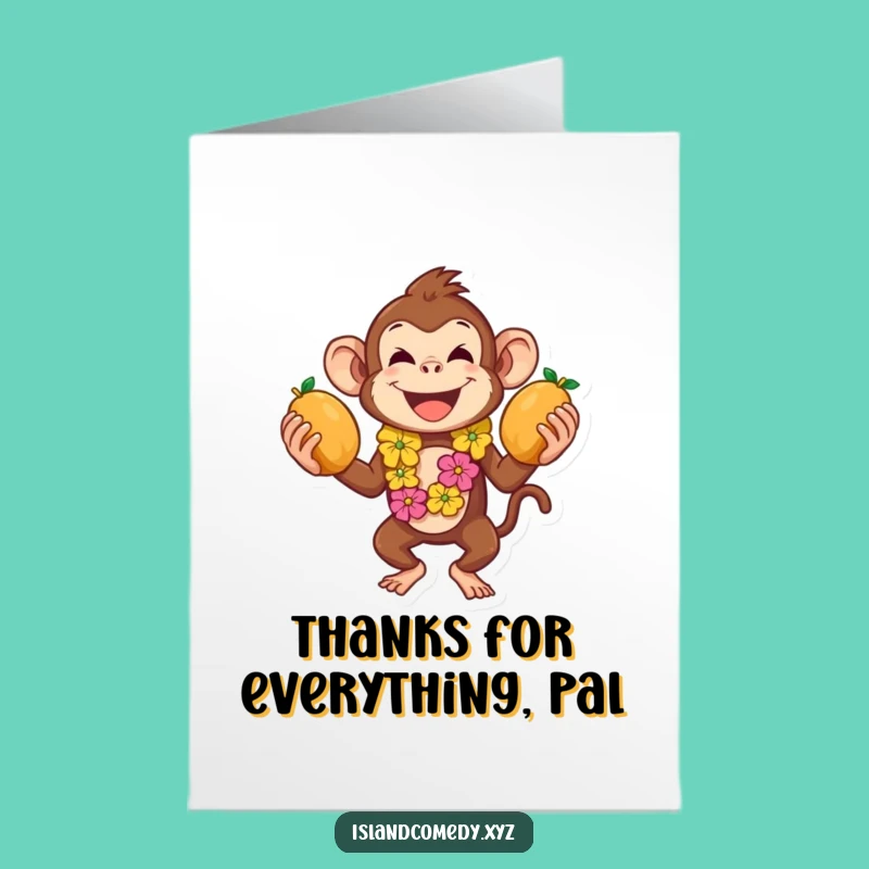 Free Printable Thank You Card: Juggling Monkey Thanks - Downloadable DIY