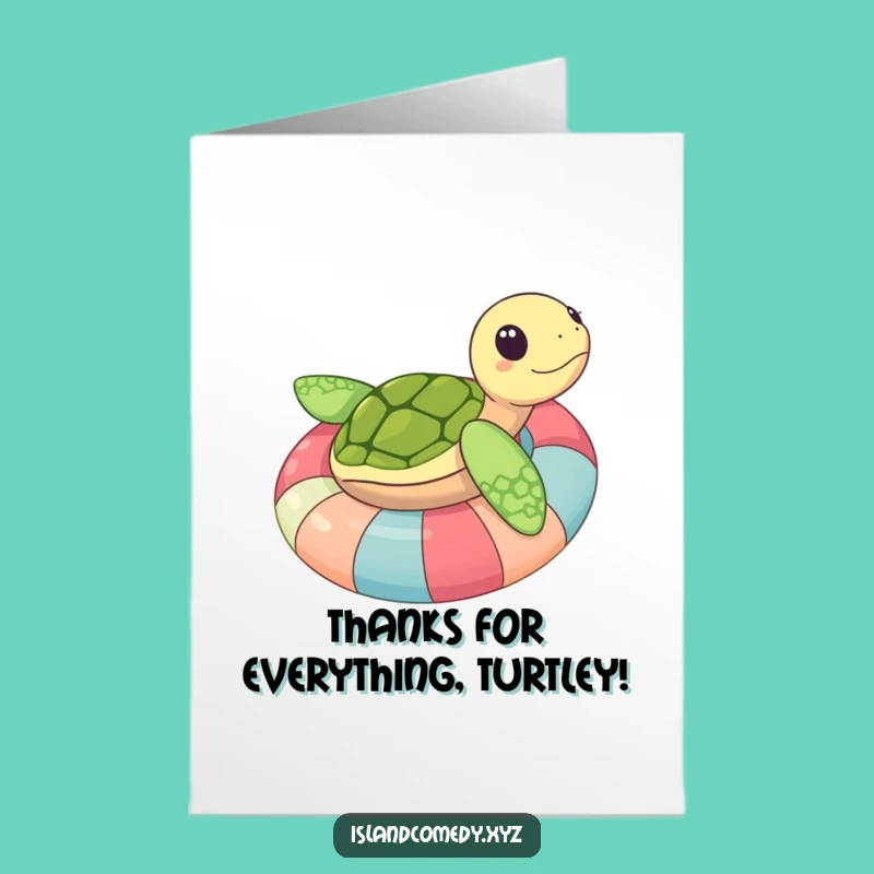 Free Printable Thank You Card: Happy Sea Turtle - Show Gratitude Easily