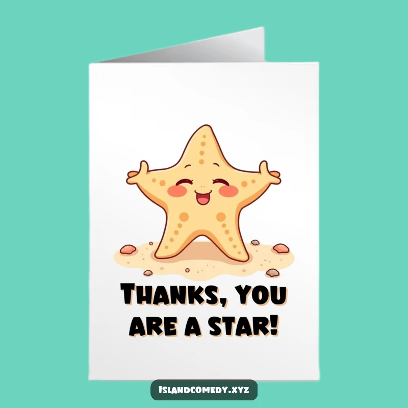 Free Printable Thank You Card: Starfish's Sandy Thanks - Unique Gratitude