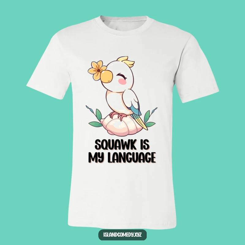 Funny Parrot Flower T-Shirt: Giggling Tropical Fun & Hilarious Gift