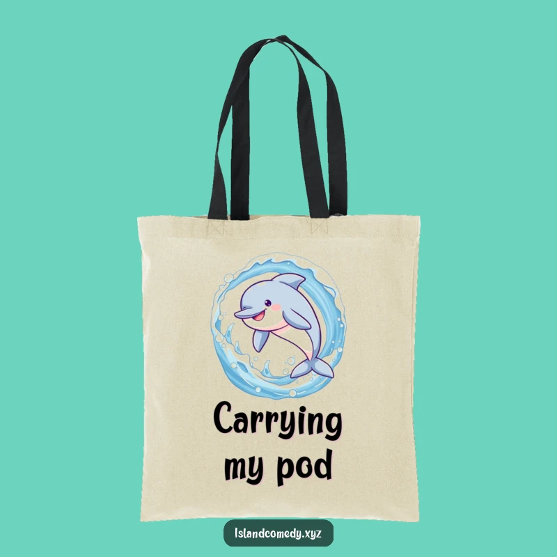 Funny Dolphin Wave Tote Bag: Stylish & Hilarious Beach Companion