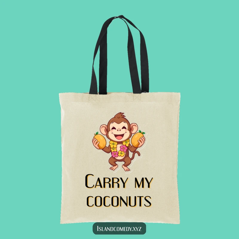 Funny Monkey Juggling Tote Bag: Carry Your Tropical Essentials