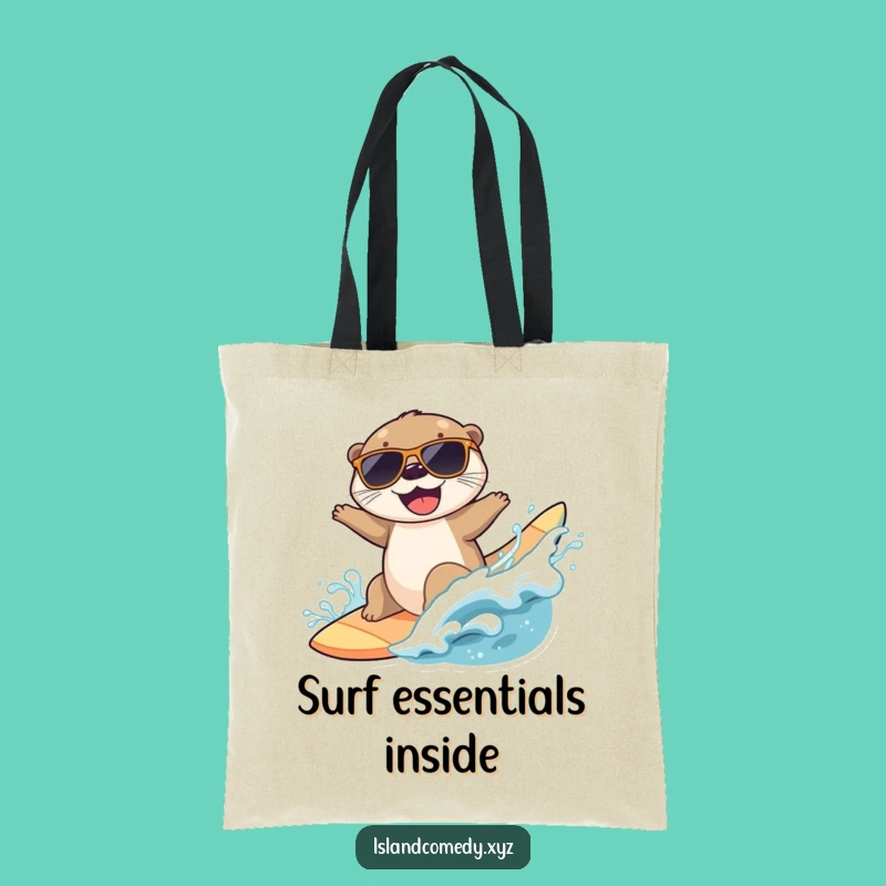 Funny Otter Surfing Tote Bag: Carry Your Beach Essentials in Style